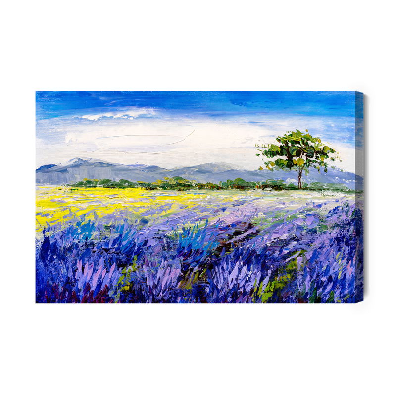Ljuddämpande tavla - Lavender field painting