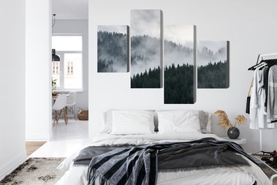 Ljuddämpande tavla - Misty 3d forest landscape