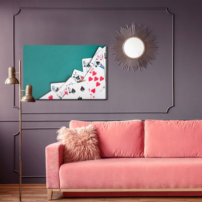 Ljuddämpande tavla - A scattered deck of cards