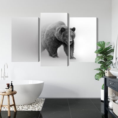 Ljuddämpande tavla - Bear in the fog 3d