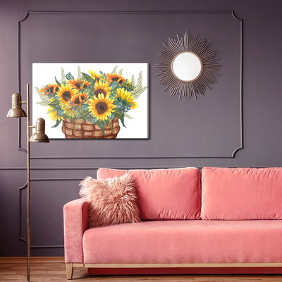 Ljuddämpande tavla - A basket with a bouquet