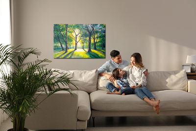 Ljuddämpande tavla - Forest in the morning