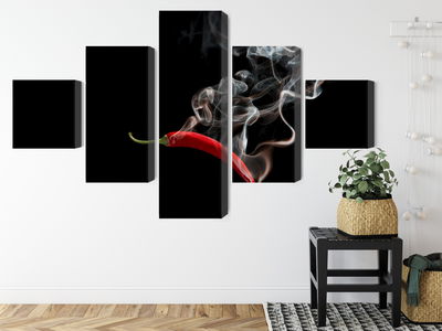 Ljuddämpande tavla - Red chili with smoke