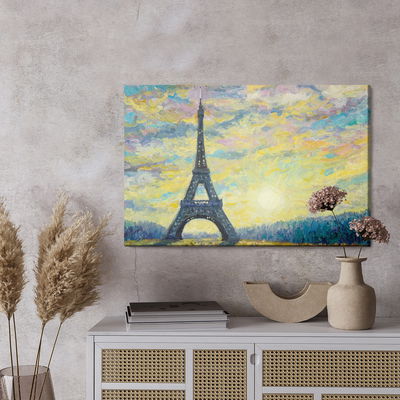 Ljuddämpande tavla - Eiffel tower and sunset