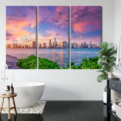 Ljuddämpande tavla - Panorama of miami during