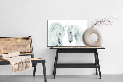 Ljuddämpande tavla - Two white horses
