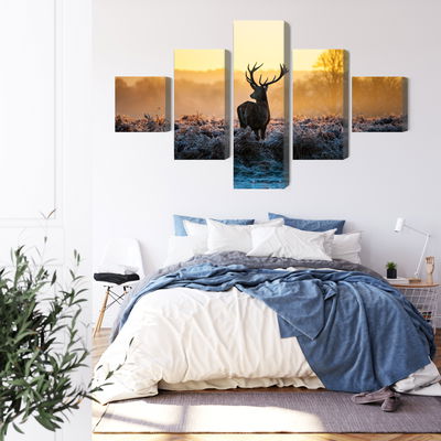 Ljuddämpande tavla - Deer on the rut in 3d