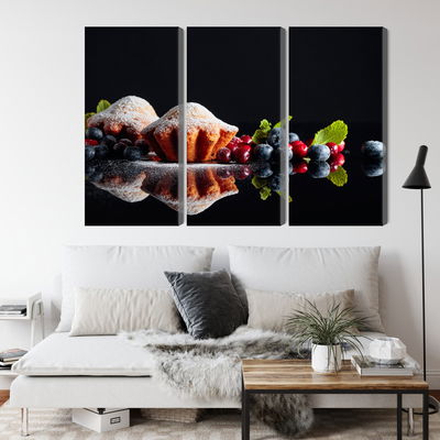 Ljuddämpande tavla - Muffins with fruits