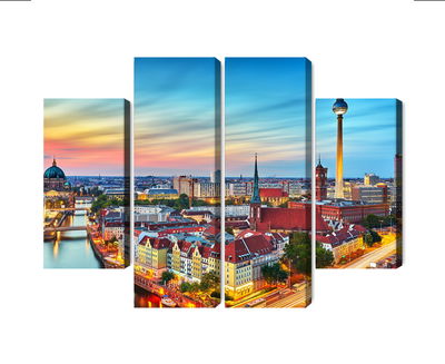 Ljuddämpande tavla - Colorful sky and berlin