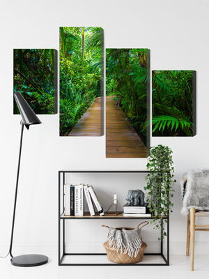 Ljuddämpande tavla - Wooden bridge in a tropical