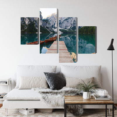 Ljuddämpande tavla - Lake braies in Italy