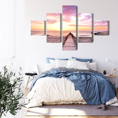 Ljuddämpande tavla - Boat on the beach 3d