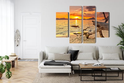 Ljuddämpande tavla - Sea landscape at sunset