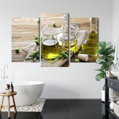 Ljuddämpande tavla - Olive oil with green olives