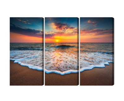 Ljuddämpande tavla - Sunset on the sea 3d