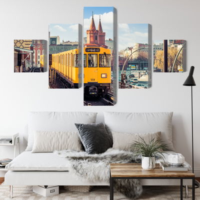 Ljuddämpande tavla - Yellow train in berlin