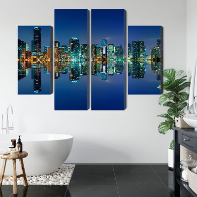 Ljuddämpande tavla - Panorama of miami by night