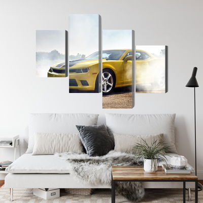 Ljuddämpande tavla - 3d drifting yellow car