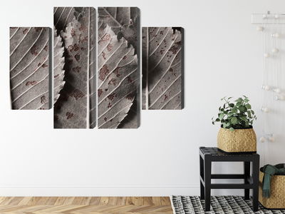 Ljuddämpande tavla - Gray leaves on a macro scale