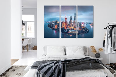 Ljuddämpande tavla - Shanghai panorama at night