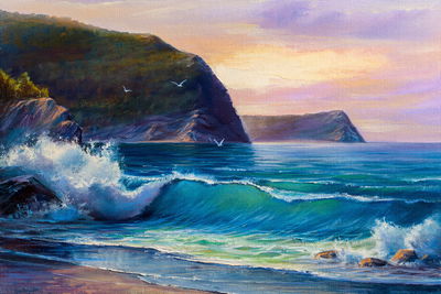 Ljuddämpande tavla - The sea in the morning