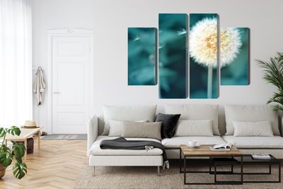 Ljuddämpande tavla - Dandelion flower close up 3d