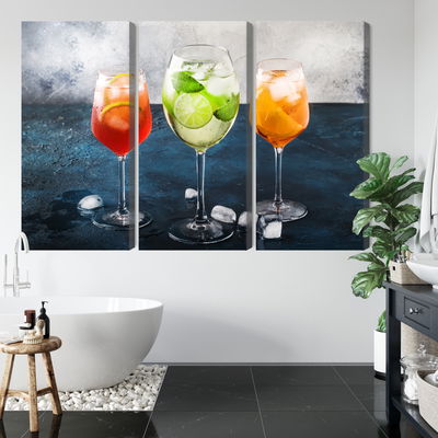 Ljuddämpande tavla - Glasses with summer cocktails