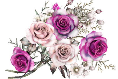 Ljuddämpande tavla - Delicate roses like painted