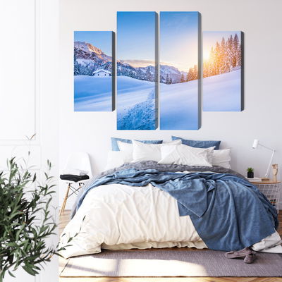 Ljuddämpande tavla - The alps at winter time 3d