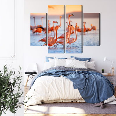 Ljuddämpande tavla - A flock of flamingos