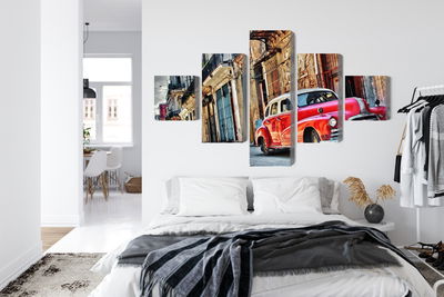 Ljuddämpande tavla - Old american car and havana