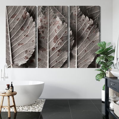 Ljuddämpande tavla - Gray leaves on a macro scale