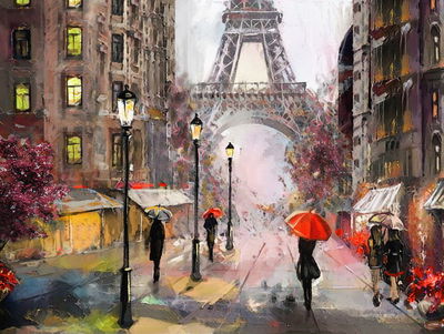 Ljuddämpande tavla - View of the street of Paris