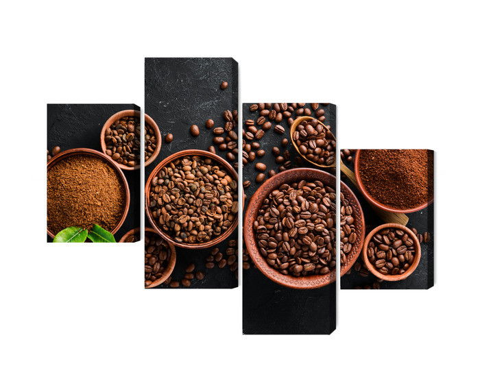 Ljuddämpande tavla - Ground coffee and beans