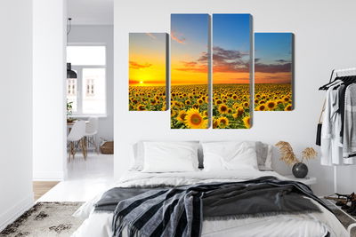 Ljuddämpande tavla - Sunset over a 3d sunflower