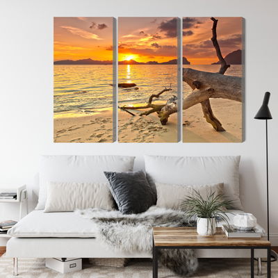 Ljuddämpande tavla - Sea landscape at sunset