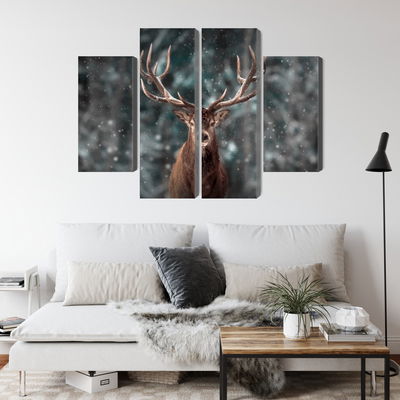 Ljuddämpande tavla - Deer in the forest 3d