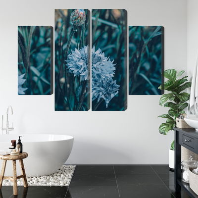 Ljuddämpande tavla - Cornflowers in the meadow 3d