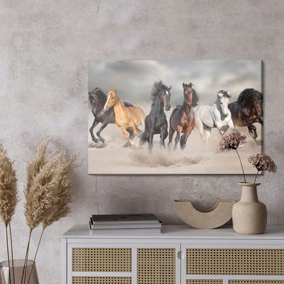 Ljuddämpande tavla - Horses by the sea