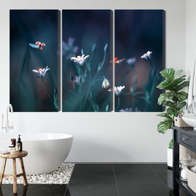 Ljuddämpande tavla - Ladybugs and wildflowers