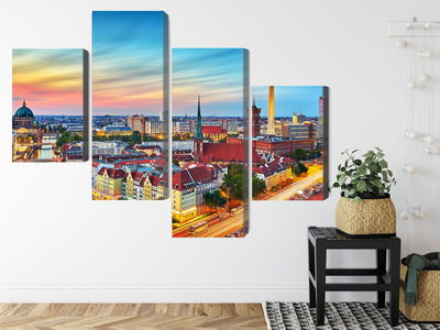 Ljuddämpande tavla - Colorful sky and berlin