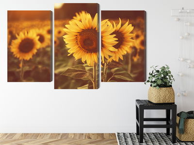 Ljuddämpande tavla - A field of sunflowers