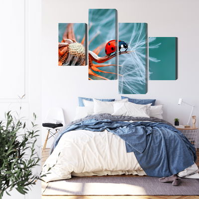 Ljuddämpande tavla - Ladybug on a dandelion