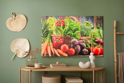 Ljuddämpande tavla - A basket of fresh vegetables
