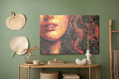 Ljuddämpande tavla - Woman's face in an abstract