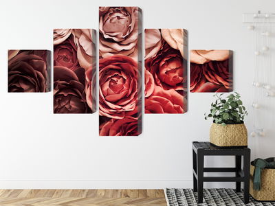 Ljuddämpande tavla - Colorful flowers close up 3d