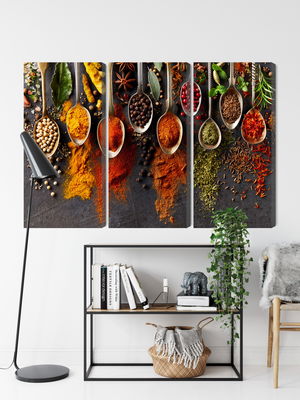 Ljuddämpande tavla - Spices on a black background