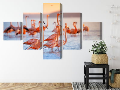 Ljuddämpande tavla - A flock of flamingos
