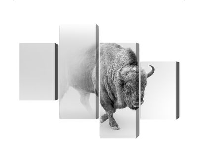 Ljuddämpande tavla - Bison in the fog 3d