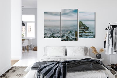 Ljuddämpande tavla - Rocky beach and 3d wooden